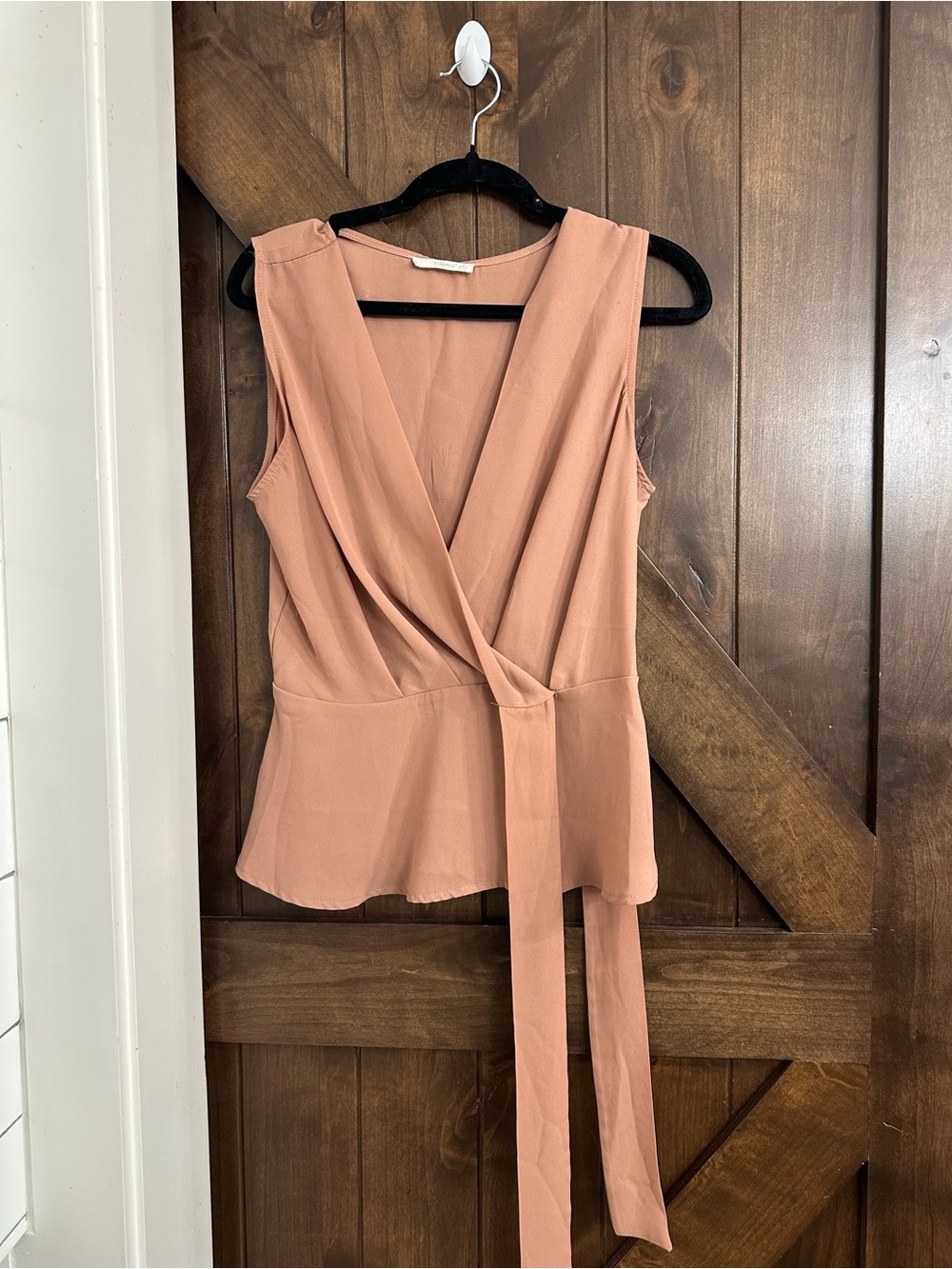 Timing Sleeveless Wrap Camisole in Dusty Peach